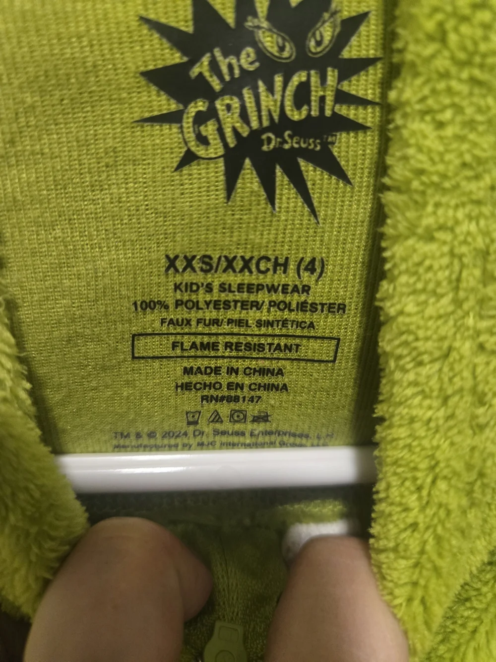 Cozy Lime Green Kids Fleece One-Piece Pajama with Hood